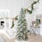 7.5ft. Pre-Lit Flocked Pencil Spruce Artificial Christmas Tree, Warm White LED Lights